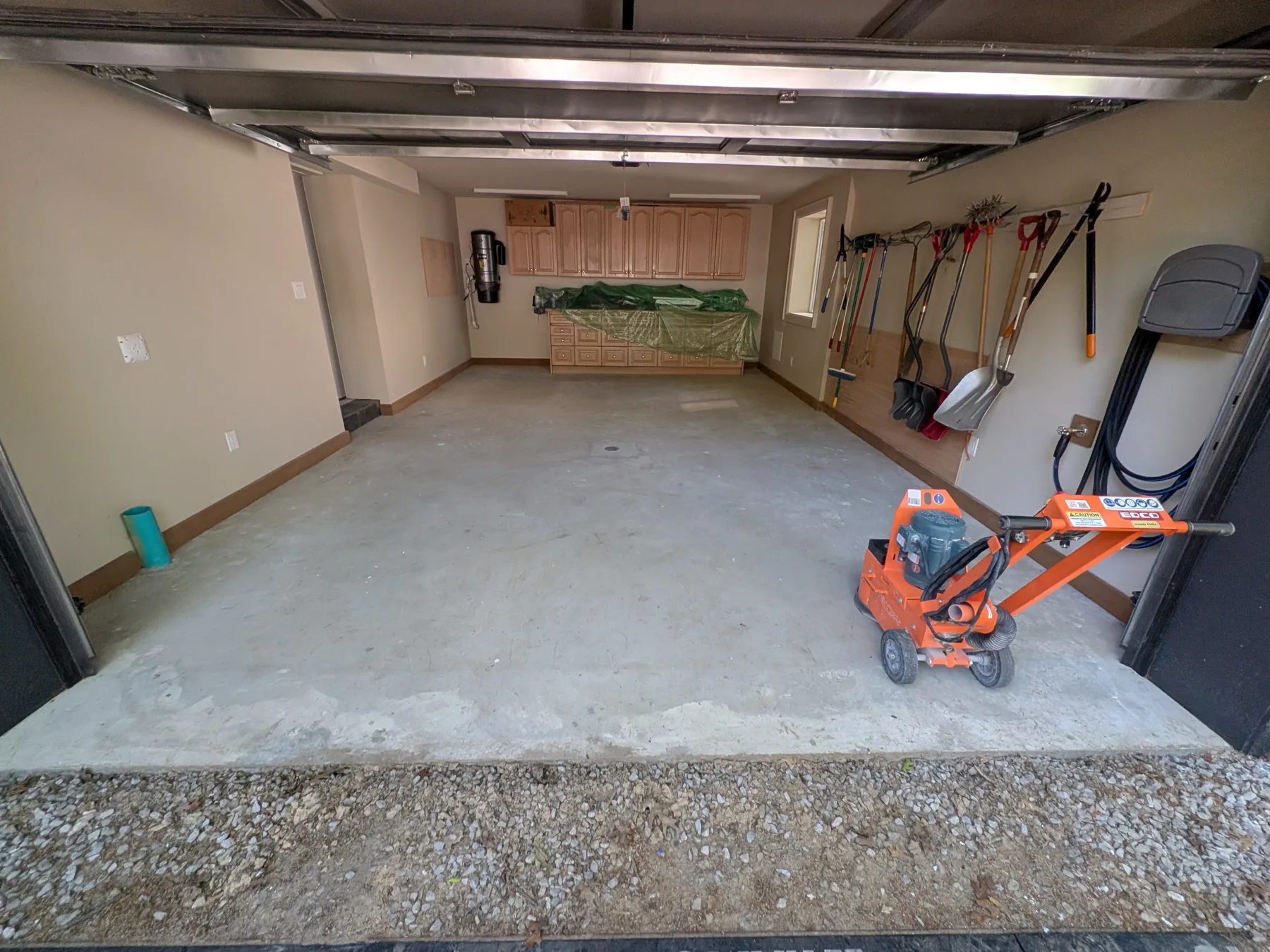 Garage floor before coating